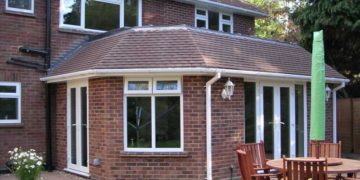 Finished rear extension with French doors onto the patio, Camberley