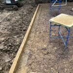 Extension foundation preparation for a single-storey rear extension in Tongham.