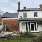 Rear extension construction for a modernised home in Winchfield, showcasing expert refurbishment and.