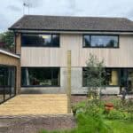 Contemporary house extension and refurbishment in Normandy, showcasing modern design and constructio.