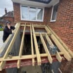New roof joists on the garage extension