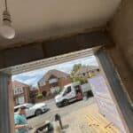 The old garage opened up to create the new living space
