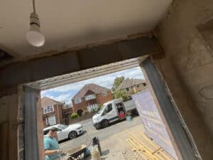 Wall opened up into a new living space, Aldershot