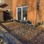 Wraparound extension and kitchen refit in Aldershot – steel mesh laid ready for the slab