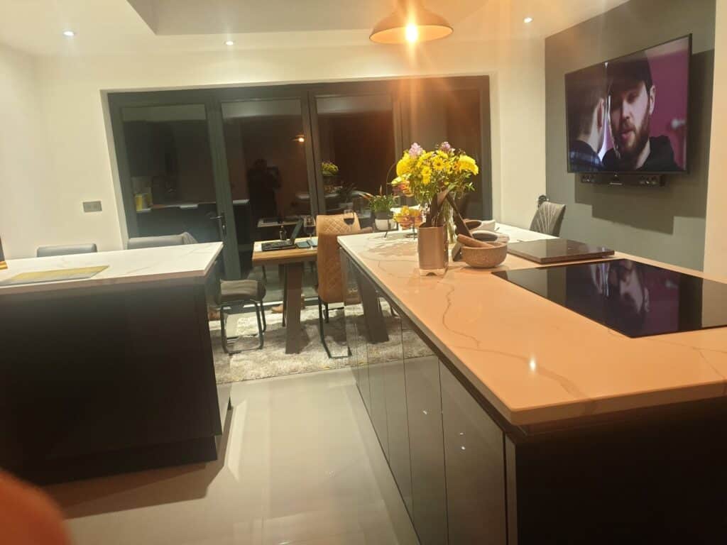 Open-plan kitchen-diner after a renovation and extension, Aldershot