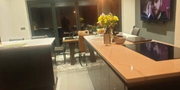 Open-plan kitchen-diner and living space
