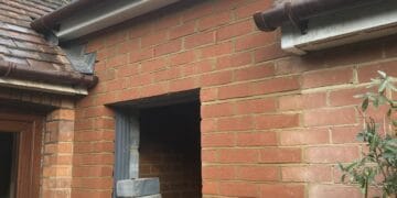 The completed shell of the small rear extension, before the window was fitted
