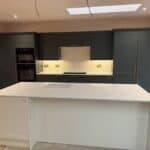 Wraparound extension and garage conversion in Farnham – new kitchen in the open-plan kitchen-diner