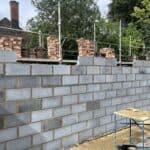 New blockwork walls going up on the side extension