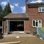 The finished side extension seen from the garden