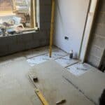 Garage conversion in Tongham – floor insulation going down